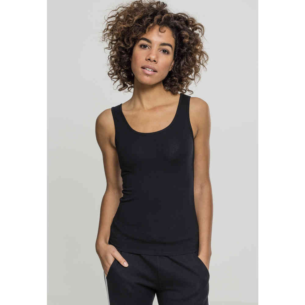 Urban Classics - 2-Pack Basic Stretch Mouwloze top - Zwart